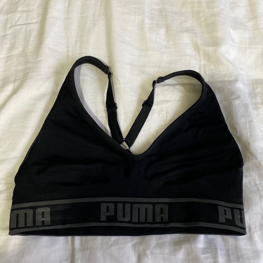 Puma black sports bra
